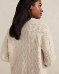 BLACKCURRANT HTHR|DRIFTWOOD HTHR|TWILIGHT|WHITE SAND CASHMERE CABLE CARDIGAN | Talbots near me