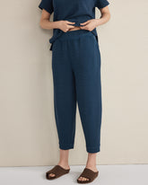 GARMENT DYE TWILIGHT ORGANIC COTTON WAFFLE BARREL LEG PANTS | Talbots outlet