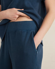 GARMENT DYE TWILIGHT ORGANIC COTTON WAFFLE BARREL LEG PANTS | Talbots outlet