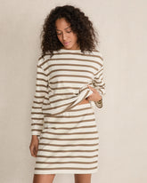 IVORY/DRIFTWOOD ORGANIC COTTON STRIPE SKIRT | Talbots sale