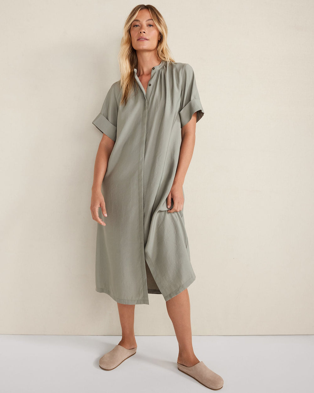VETIVER LUXE MODAL SHORT SLEEVE MIDI DRESS | Talbots near me