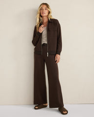 JAVA|TAUPE HEATHER FLEECE COLLARED JACKET | Talbots discount