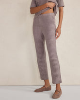BLACKCURRANT HTHR|FOG HTHR WIDE RIB KNIT TAPERED PANTS | Talbots on sale