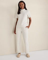 FULL MOON HTHR COTTON BLEND OTTOMAN RIB PANTS | Talbots discount