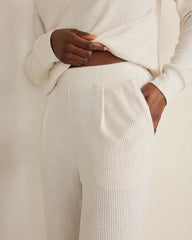 DRIFTWOOD|ENOKI HTHR BRUSHED RIB KNIT TAPERED PANTS | Talbots outlet