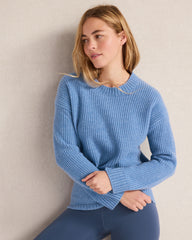 FRESH CREAM|MEDIUM GREY HTHR|MESA HTHR|STILLWATER BLUE HTHR|TWILIGHT CASHMERE SHAKER STITCH CREWNECK SWEATER | Talbots US