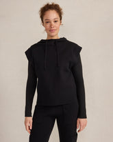 BLACK|PIGNOLI VISCOSE BLEND SLEEVELESS HOODIE | Talbots near me