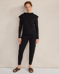 BLACK|IVORY VISCOSE BLEND CARGO JOGGERS | Talbots US