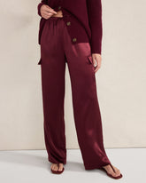 BURGUNDY BERRY|NIGHTENGALE LUXE SILK CARGO PANTS | Talbots discount