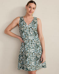 OVERLAPPING FLORAL ORGANIC COTTON GAUZE FLORAL CHEMISE | Talbots sale