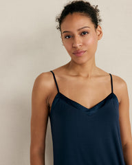 TRUE NAVY|BEGONIA CALM & COOL V-NECK SLEEP CHEMISE | Talbots online