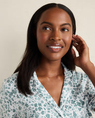 DRAGONFLY ANIMAL FLORETS ORGANIC COTTON JERSEY BLURRED FLORAL PAJAMA TOP | Talbots US