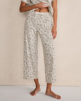 IVORY/OLIVE ANIMAL DOT ORGANIC COTTON JERSEY ANIMAL DOT PAJAMA PANTS | Talbots discount