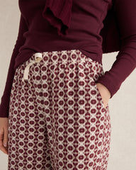IVORY MULTI FOULARD ORGANIC COTTON JERSEY IKAT PAJAMA PANTS | Talbots on sale