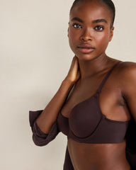 BLACK|CAFE MOCHA|CHOCOLATE PLUM|SEPIA ROSE EVERYDAY LIFT BALCONETTE BRA | Talbots discount