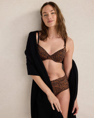SIERRA BROWN MULTI ANIMAL HAVEN WELL WITHIN X TALBOTS EMBRACE LUXE LEOPARD T-SHIRT BRA | Talbots US
