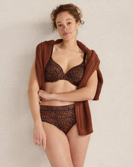 SIERRA BROWN MULTI ANIMAL HAVEN WELL WITHIN X TALBOTS EMBRACE LUXE LEOPARD PERFECT COVERAGE BRA | Talbots online