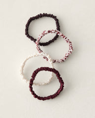 IVORY/BLK CURRANT/BURGNDY WASHABLE SILK HAIR TIES — ANIMAL DOT MULTI | Talbots near me