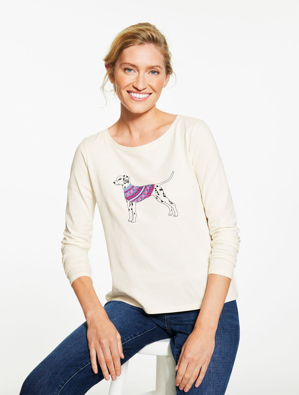 IVORY CREWNECK TEE - DALMATIAN | Talbots near me