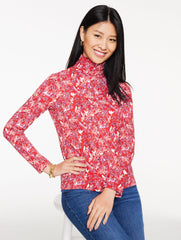 RED POP MULTI CLASSIC TURTLENECK - BIRDS ON BRANCHES | Talbots sale
