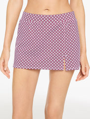 RICH BURGUNDY MULTI MIRACLESUIT® VENTED SKIRT - LEAF DOTS | Talbots online