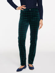 BLACK MULTI STRAIGHT LEG VELVETEEN PANTS - TRANQUIL TARTAN | Talbots online