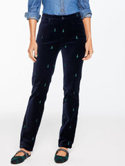 INDIGO MULTI STRAIGHT LEG VELVETEEN PANTS - HOLIDAY CRITTER | Talbots US