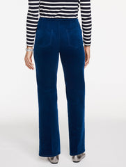 BLACK|MEDIEVAL BLUE TROUSER LEG CORDUROY PULL-ON PANTS | Talbots sale
