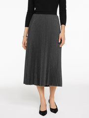 DARK GREY STUDDED PLEATED FLANNEL MIDI SKIRT | Talbots near me