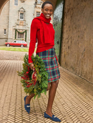INDIGO MULTI A-LINE SKIRT - JOLLY TARTAN | Talbots discount