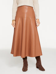 JASPER FAUX LEATHER FIT & FLARE SKIRT | Talbots US