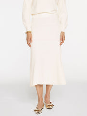 IVORY RIBBED FIT & FLARE MIDI SKIRT | Talbots online