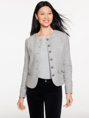 GREY MELANGE SHETLAND JACKET | Talbots US