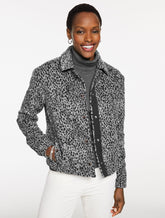 GREY SKY MULTI BRUSHED JACKET - SNOW LEOPARD | Talbots sale
