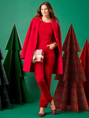 RED POP DOUBLE FACE WOOL BLEND COAT | Talbots sale