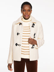 HIGHLAND GREEN|IVORY SHERPA COAT | Talbots discount