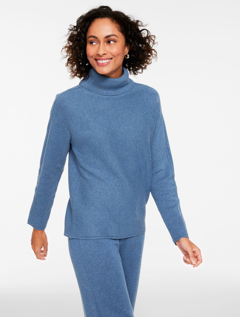 BLACK|MOONLIGHT BLUE HEATHER|TOASTED COCONUT SWEATER STUDIO TURTLENECK PULLOVER | Talbots discount