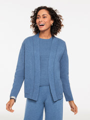 BLACK|MOONLIGHT BLUE HEATHER|TOASTED COCONUT SWEATER STUDIO OPEN FRONT CARDIGAN | Talbots for sale