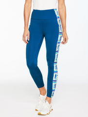 LIMOGES SPORT FLEECEBACK LEGGINGS - WATERCOLOR GEO | Talbots outlet