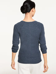 IOLITE HEATHER RIBBED HENLEY TEE | Talbots outlet