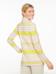 SESAME HEATHER MULTI SUPERSOFT JERSEY TURTLENECK TEE - REFRESH STRIPE | Talbots for sale