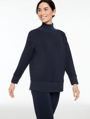 INDIGO BLUE AIRKNIT STRETCH TURTLENECK TUNIC PULLOVER | Talbots US