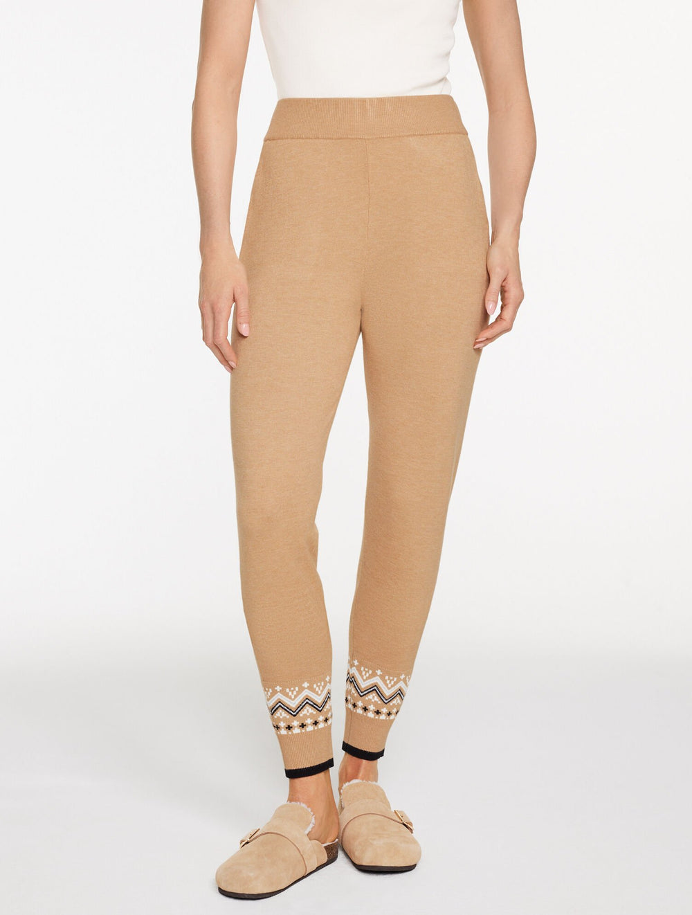 SHADOW HEATHER|TOASTED COCONUT HEATHER SWEATER JOGGERS - NORDIC FAIR ISLE | Talbots on sale