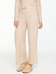 SESAME HEATHER WIDE LEG SWEATER PANTS - TIPPED | Talbots discount