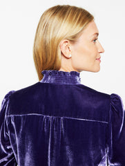 PURPLE SAPPHIRE VELVET FIT & FLARE MIDI DRESS | Talbots near me
