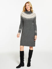 SHADOW HEATHER MULTI TURTLENECK SWEATER DRESS - PERSIAN FAIR ISLE | Talbots on sale
