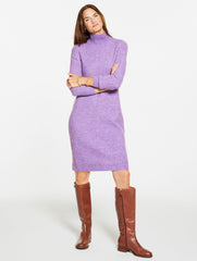 ROYAL PURPLE HEATHER TURTLENECK SWEATER DRESS | Talbots sale