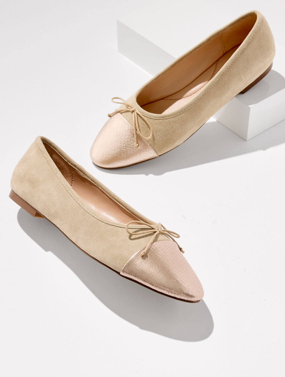 SESAME/PLATINO ANSLY SUEDE BALLET FLATS - METALLIC | Talbots outlet