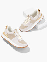 IVORY/GOLD DARBY SUEDE METALLIC SNEAKERS | Talbots on sale