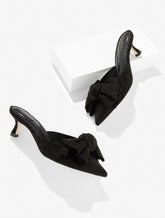 BLACK EMBER BOW CRYSTAL LEATHER MULES | Talbots for sale